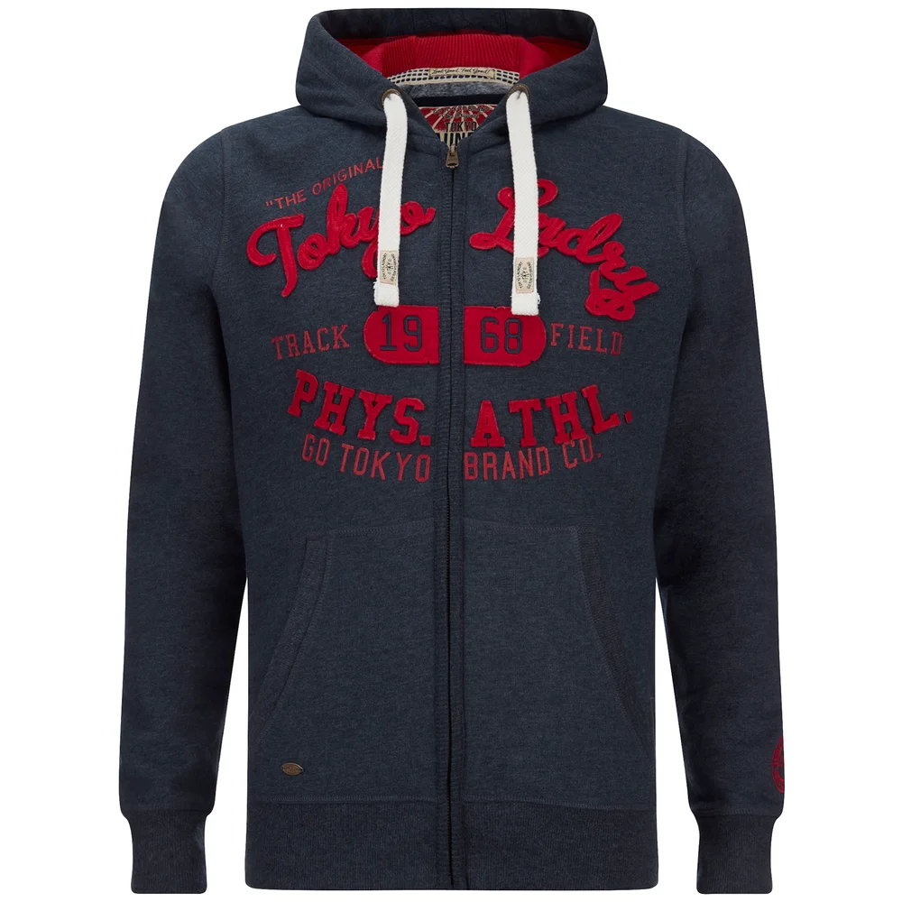 Tokyo Laundry Men's Mantua Bay Zip Through Hoody - Mood Indigo Marl - S - Blauw Afbeelding 1