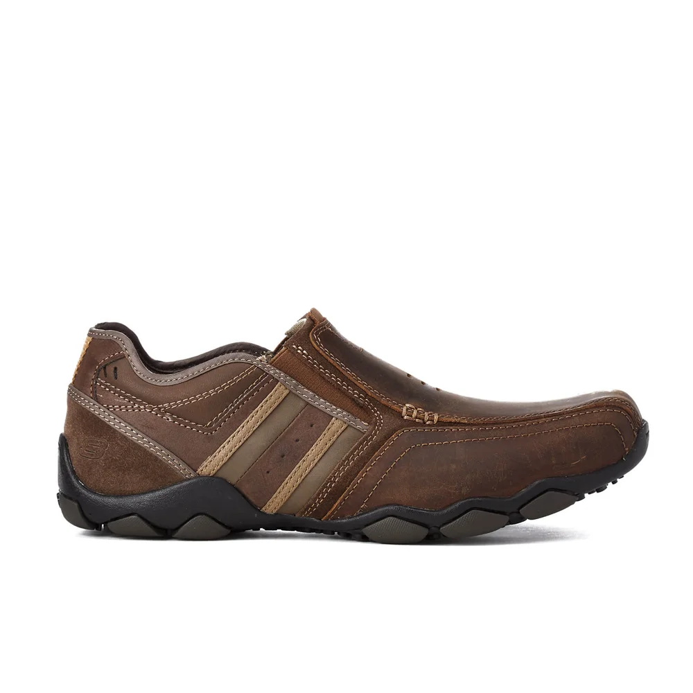 Skechers Men's Diameter Zinroy Leather Slip-On Shoes - Brown - UK 7 - Brown Afbeelding 1