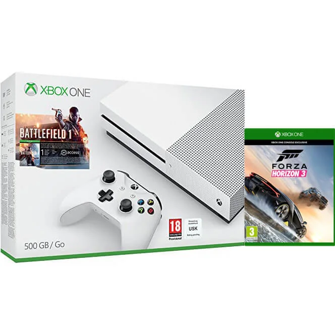 Xbox One S 500GB with Battlefield 1 & Forza Horizon 3 Afbeelding 1