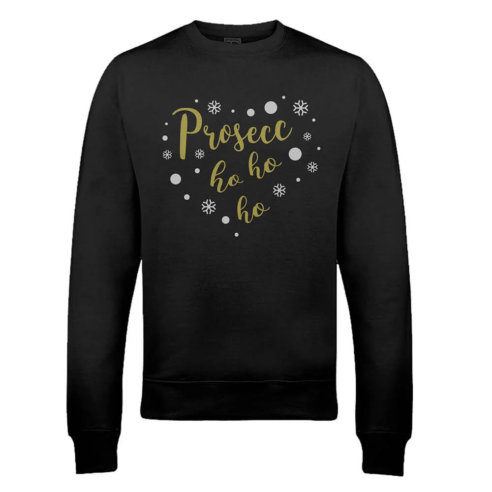 Prosecc Ho Ho Ho Xmas Sweatshirt - Metallic Print - S Afbeelding 1