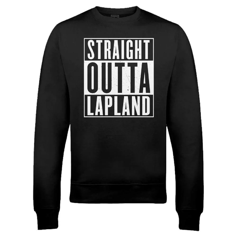 Straight Outta Lapland Christmas Sweatshirt - Black - S Afbeelding 1