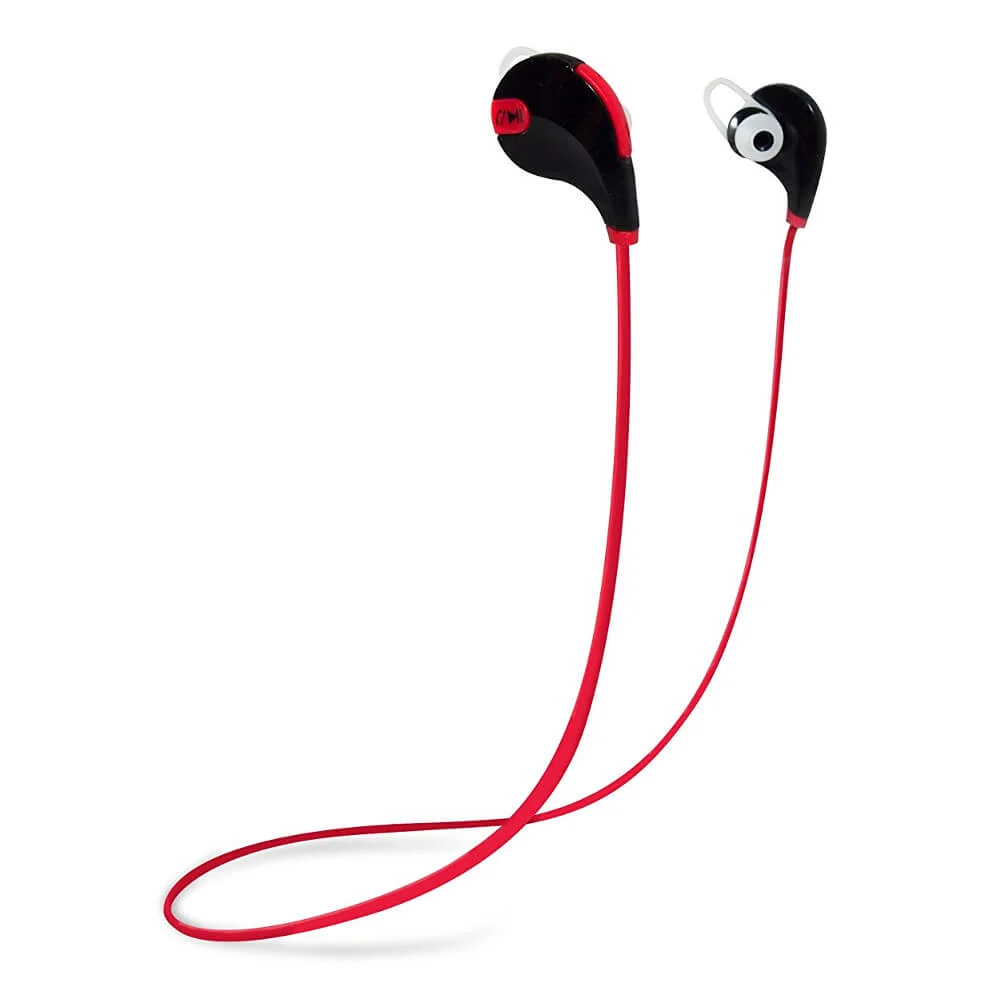 Axess Rechargeable Bluetooth Earphones (Hands Free Calls) - Red Afbeelding 1