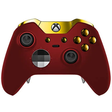Custom Controllers Xbox One Elite Controller - Red Velvet & Gold Afbeelding 1