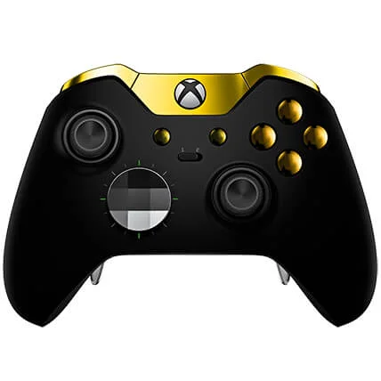 Custom Controllers Xbox One Elite Controller - Matte Black & Gold Afbeelding 1