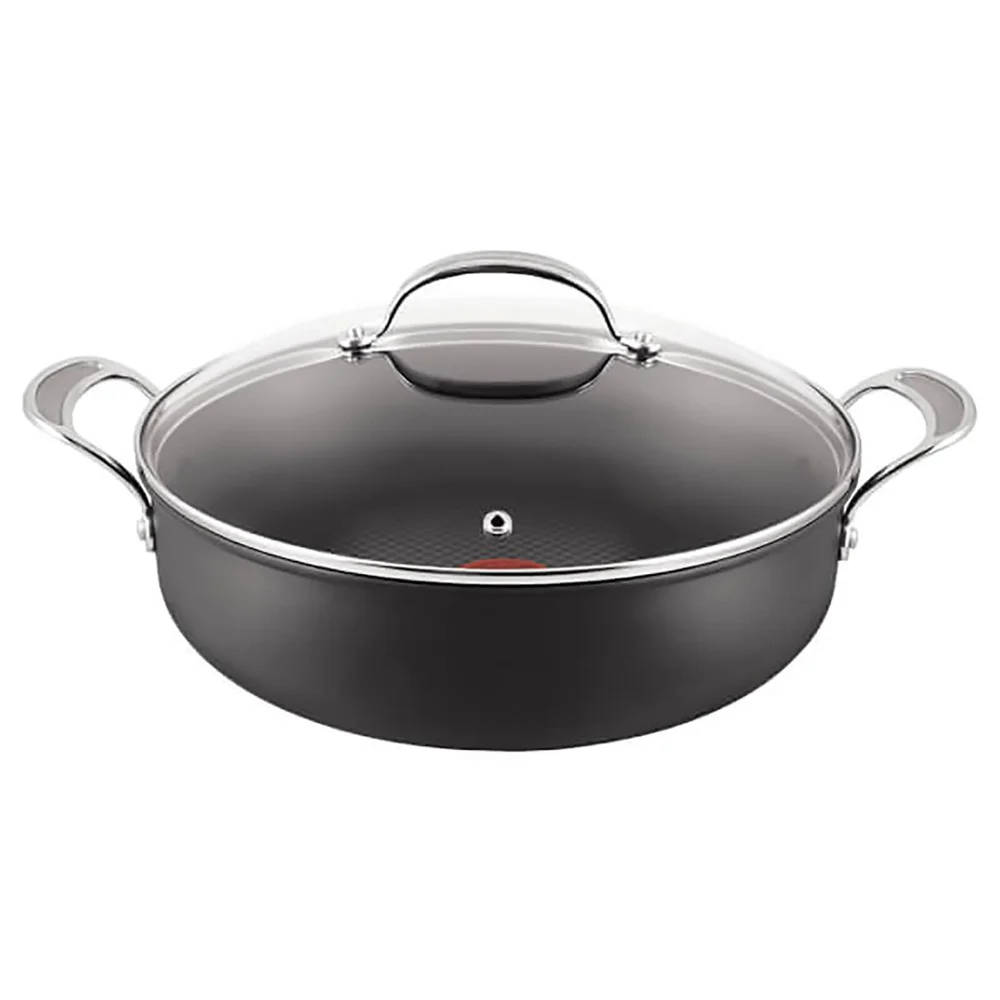 Jamie Oliver by Tefal Hard Anodised Non-Stick Shallow Pan with Lid - 30cm Afbeelding 1