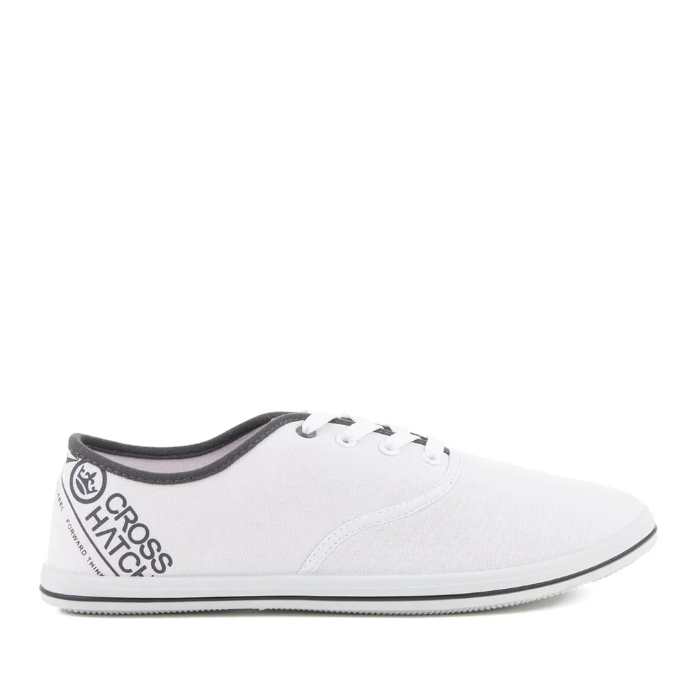 Crosshatch Men's Tsunami Canvas Pumps - White - UK 7 - Wit Afbeelding 1