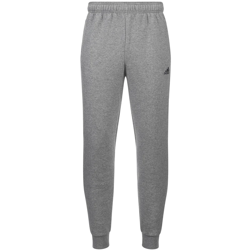 adidas Men's Essential Logo Cuffed Fleece Sweatpants - Grey - S - Grijs Afbeelding 1