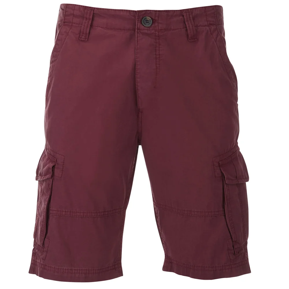 Threadbare Men's Hulk Cargo Shorts - Burgundy - W30 - Burgundy Afbeelding 1