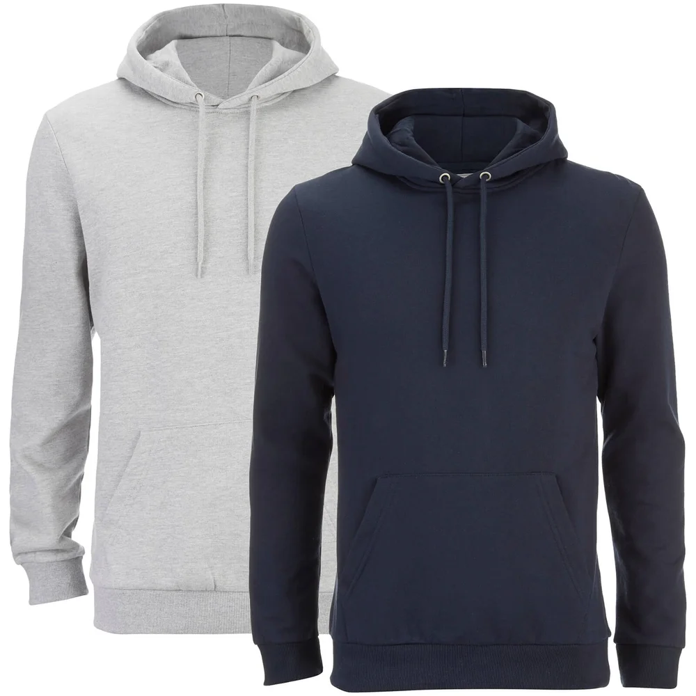 Smith & Jones Men's Rooski 2 Pack Hoody - Grey/Navy - S - Blue/Grey Afbeelding 1