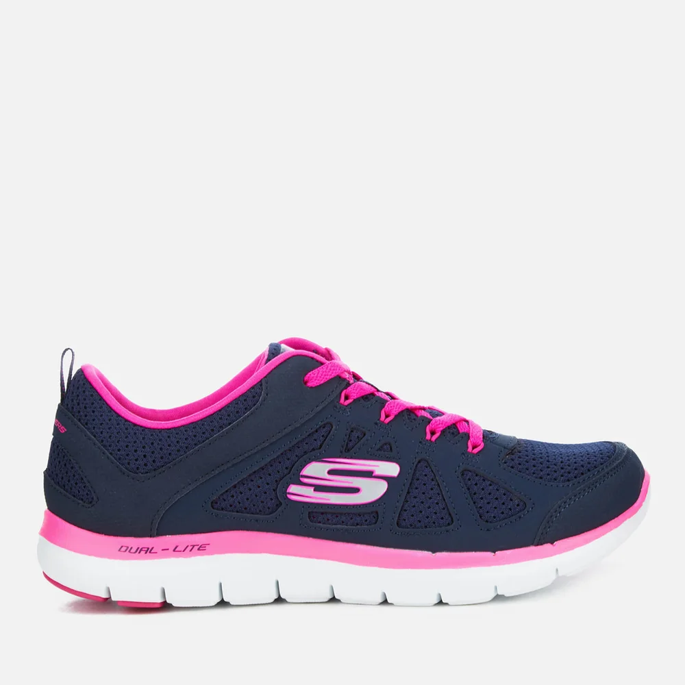 Skechers Women's Flex Appeal 2.0 Simplistic Trainers - Navy/Pink - UK 4 - Blue/Pink Afbeelding 1