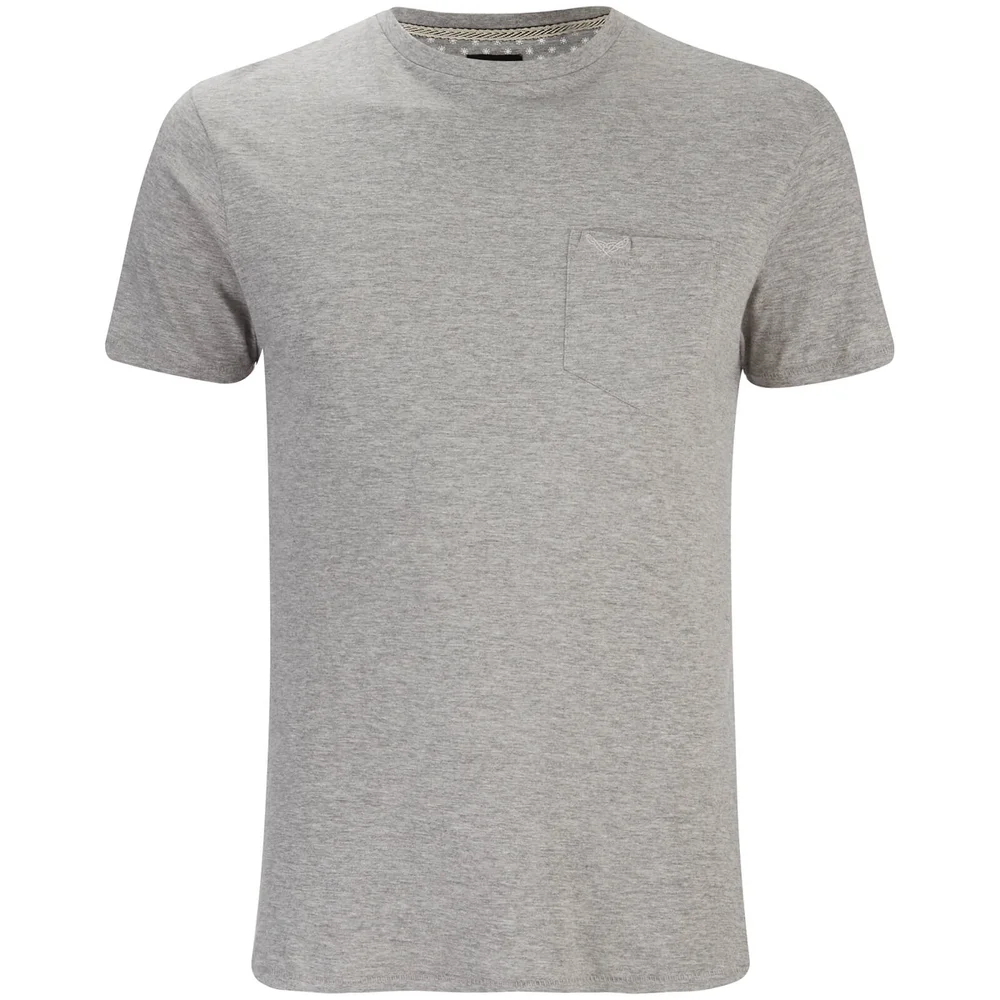 Threadbare Men's Jack Crew Neck Pocket T-Shirt - Grey Marl - S - Grijs Afbeelding 1