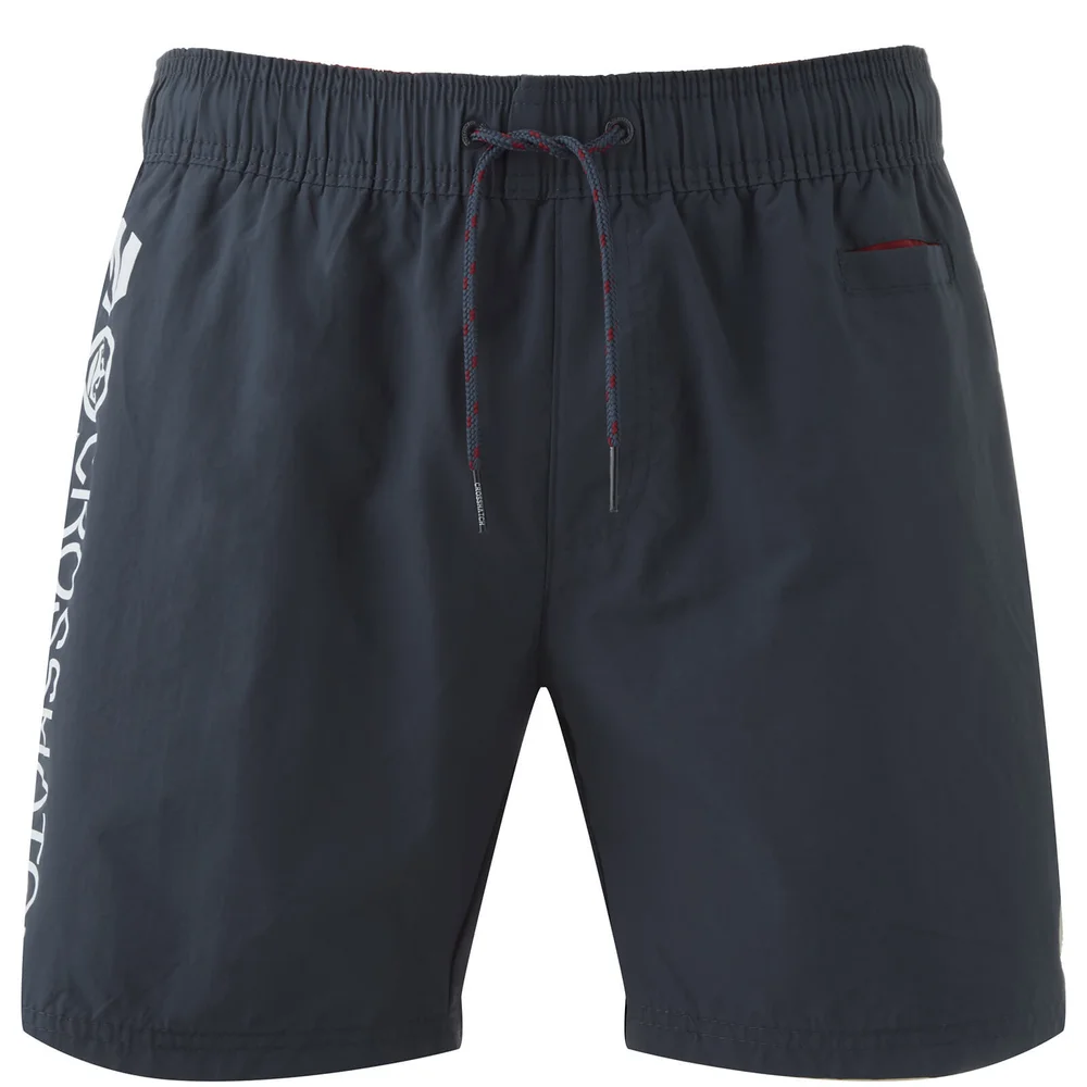 Crosshatch Men's Jennis Logo Swim Shorts - Total Eclipse - S - Blauw Afbeelding 1