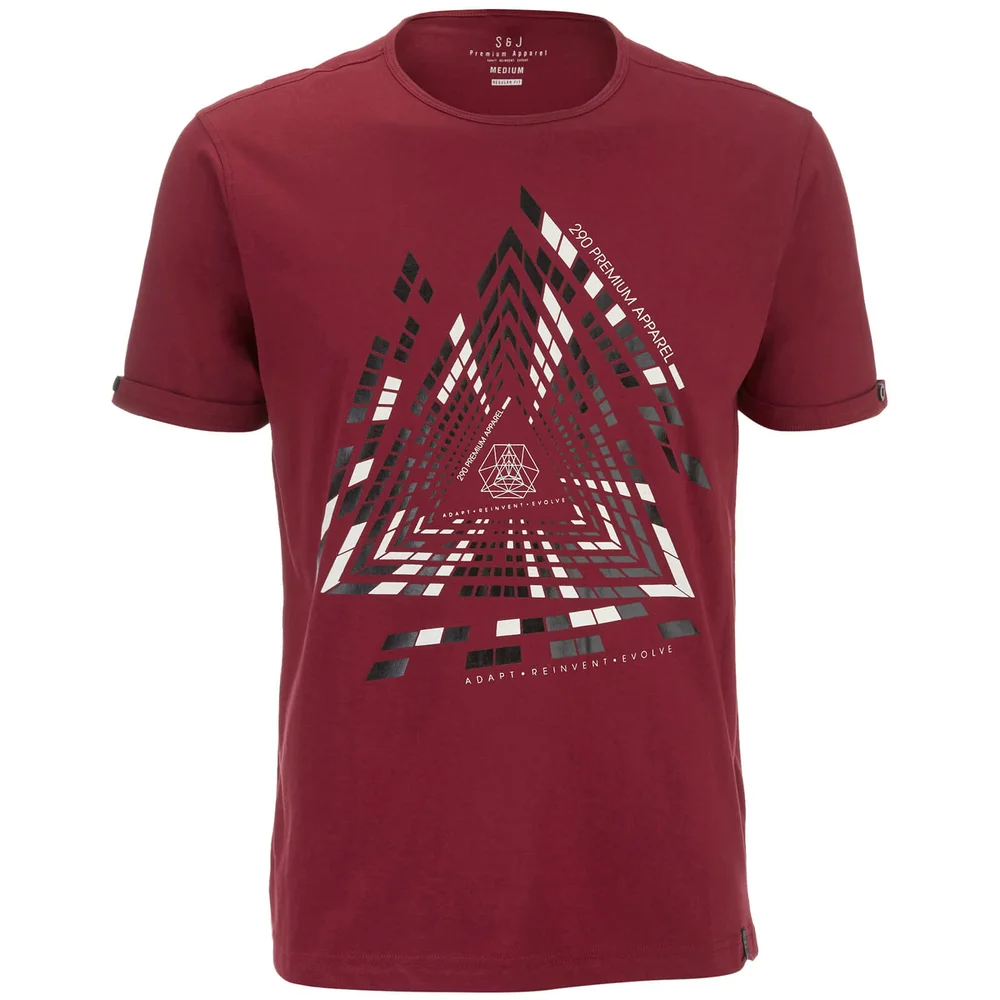Smith & Jones Men's Imafonte Triangle T-Shirt - Cordovan Red - S Afbeelding 1