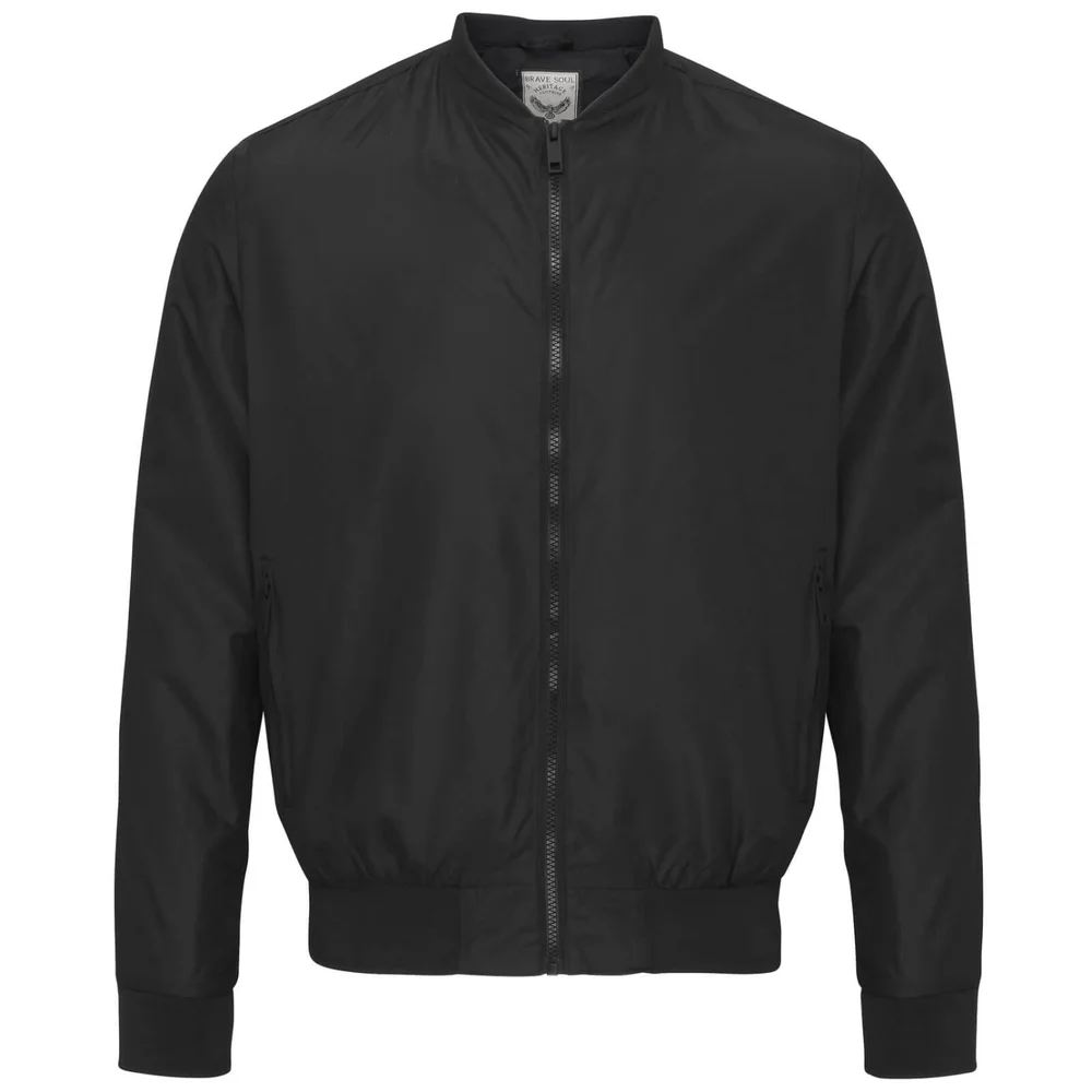 Brave Soul Men's Sanjay Bomber Jacket - Black - S - Zwart Afbeelding 1