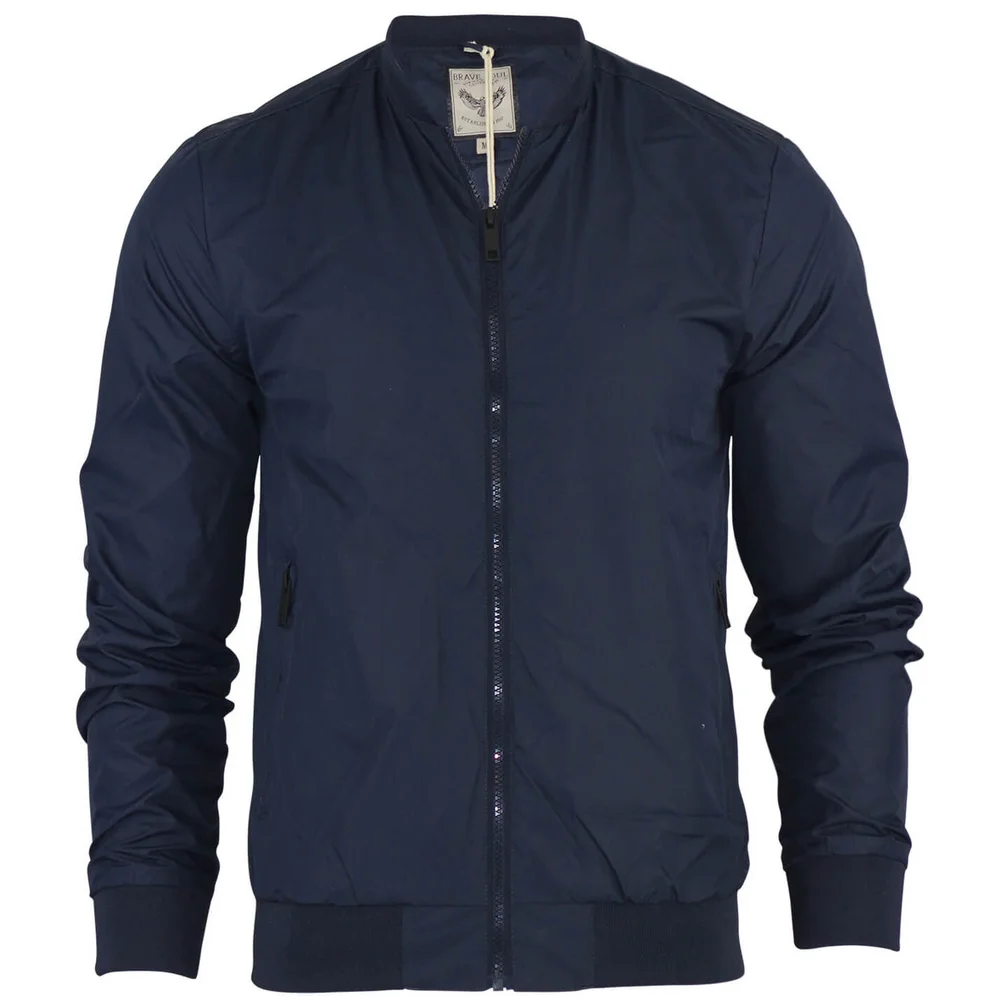 Brave Soul Men's Sanjay Bomber Jacket - Navy - S - Blauw Afbeelding 1