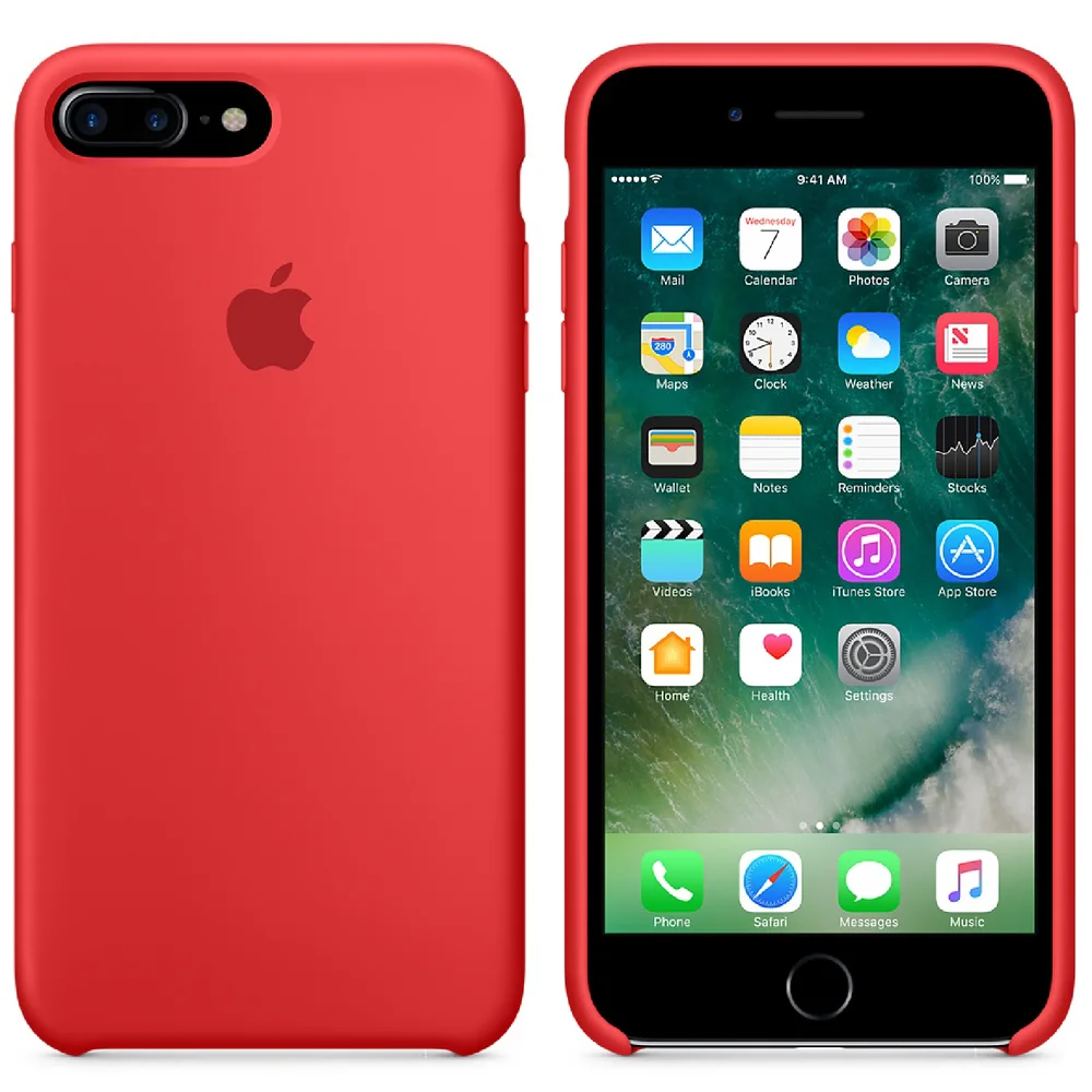 Apple iPhone 7 Plus Siliconenhoesje - Rood Afbeelding 1