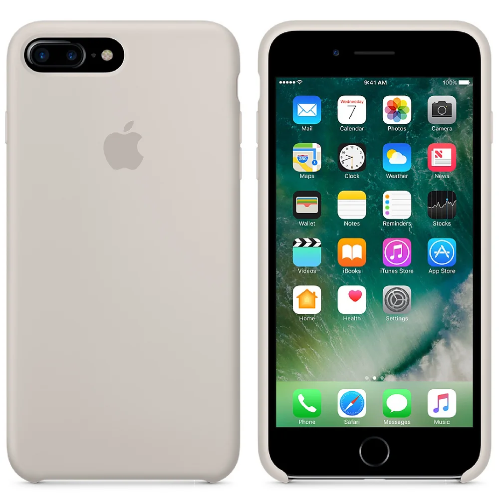 Apple iPhone 7 Plus Silicone Case - Stone Afbeelding 1