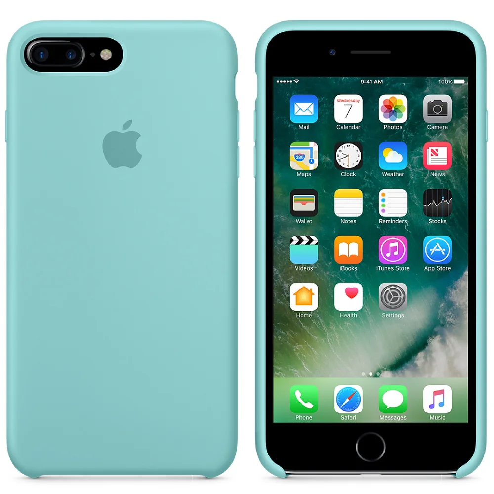 Apple iPhone 7 Plus Silicone Case - Sea Blue Afbeelding 1