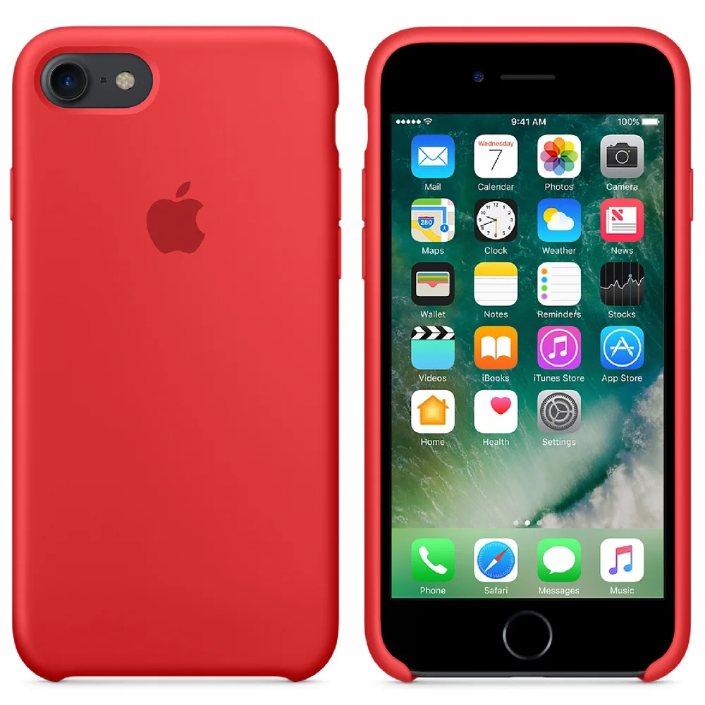 Apple iPhone 7 Siliconenhoesje - Rood Afbeelding 1