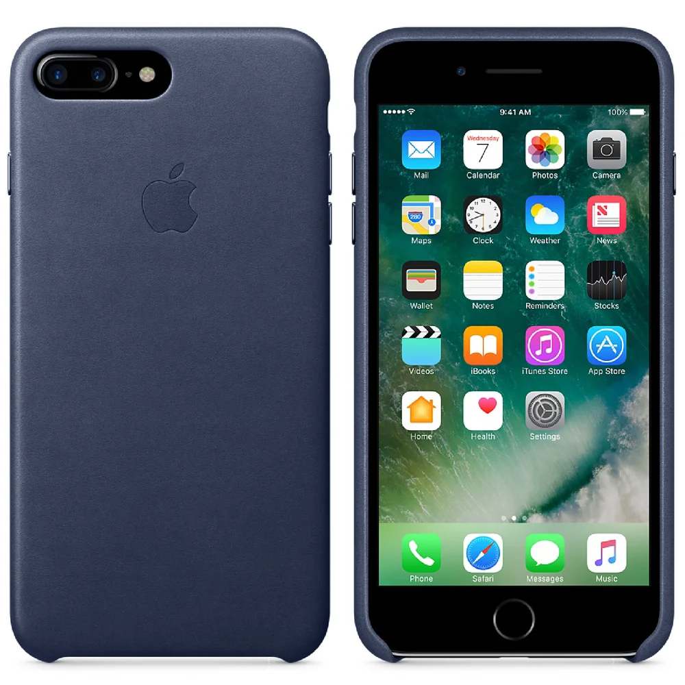 Apple iPhone 7 Plus Leren Hoesje - Middernachtblauw Afbeelding 1