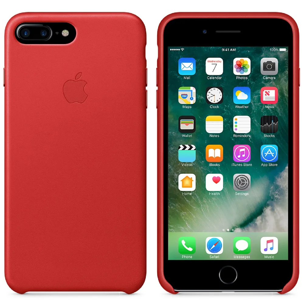 Apple iPhone 7 Plus Leren Hoesje - Rood Afbeelding 1
