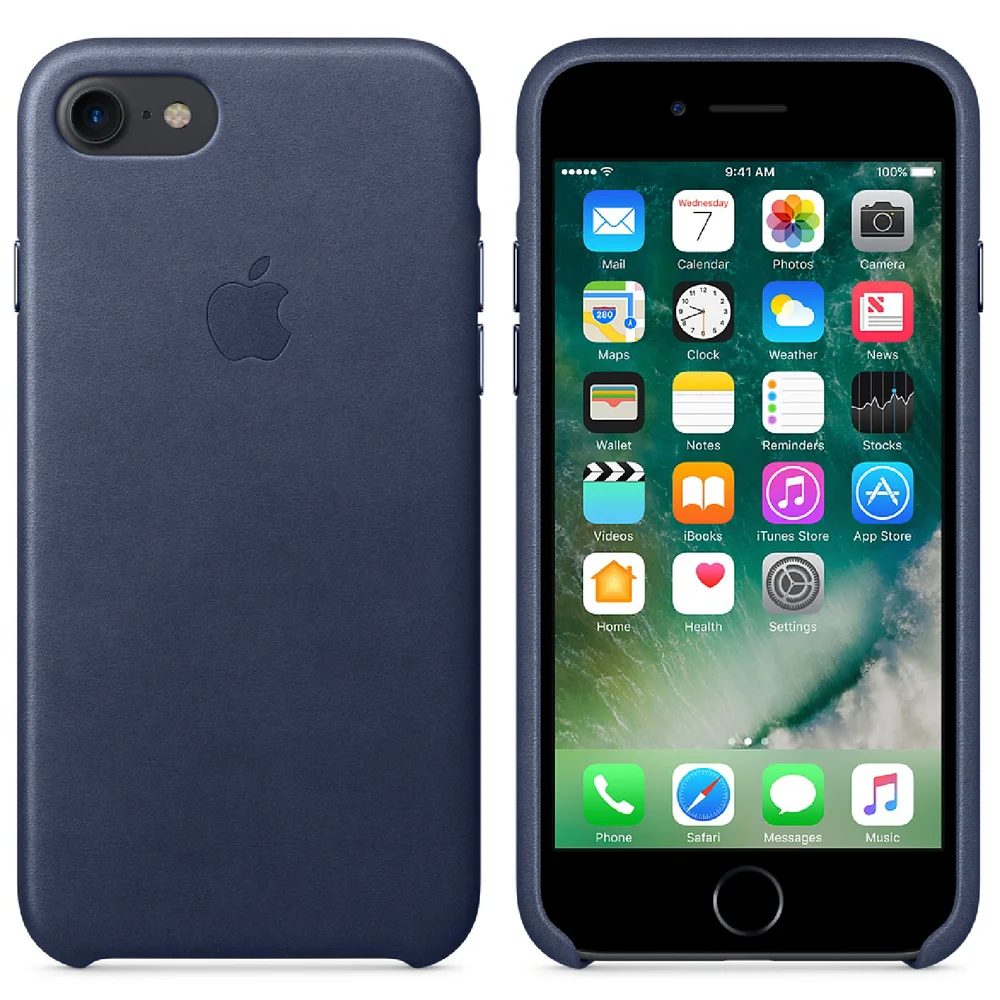Apple iPhone 7 Leren Hoesje - Middernachtblauw Afbeelding 1