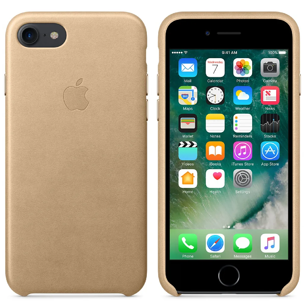 Apple iPhone 7 Leren Hoesje - Sahara-beige Afbeelding 1