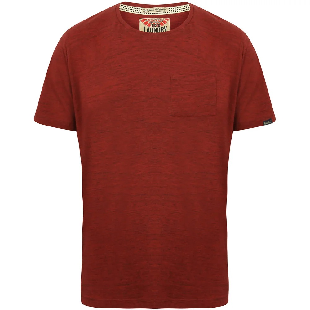 Tokyo Laundry Men's Textured Grotto T-Shirt - Oxblood Red - S - Burgundy Afbeelding 1