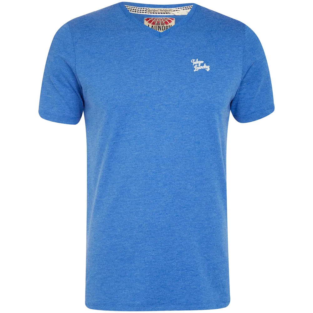 Tokyo Laundry Men's Essential V Neck T-Shirt - Cornflower Blue - S - Blauw Afbeelding 1