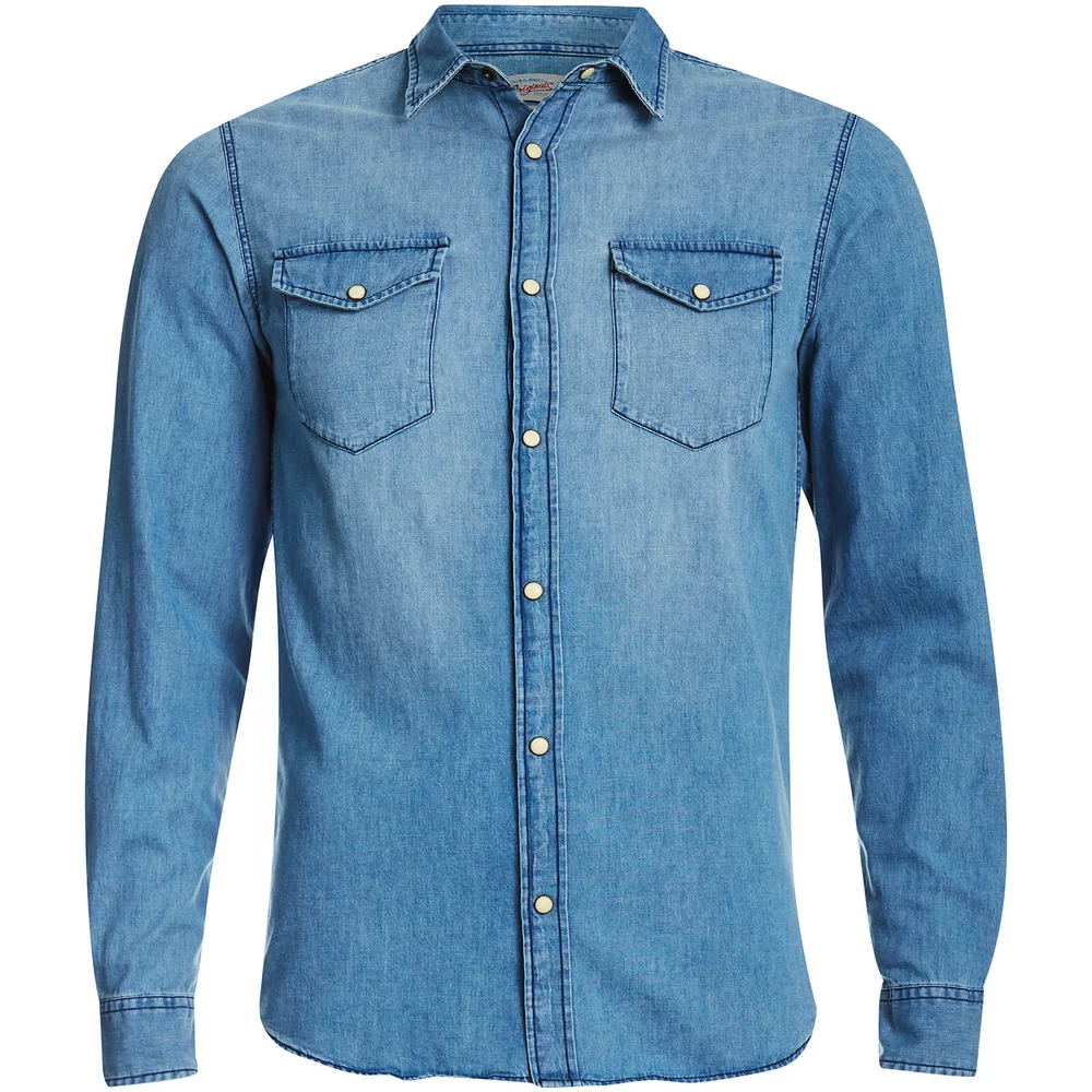 Jack & Jones Originals Men's Rone Denim Shirt - Light Blue Denim - S - Blauw Afbeelding 1