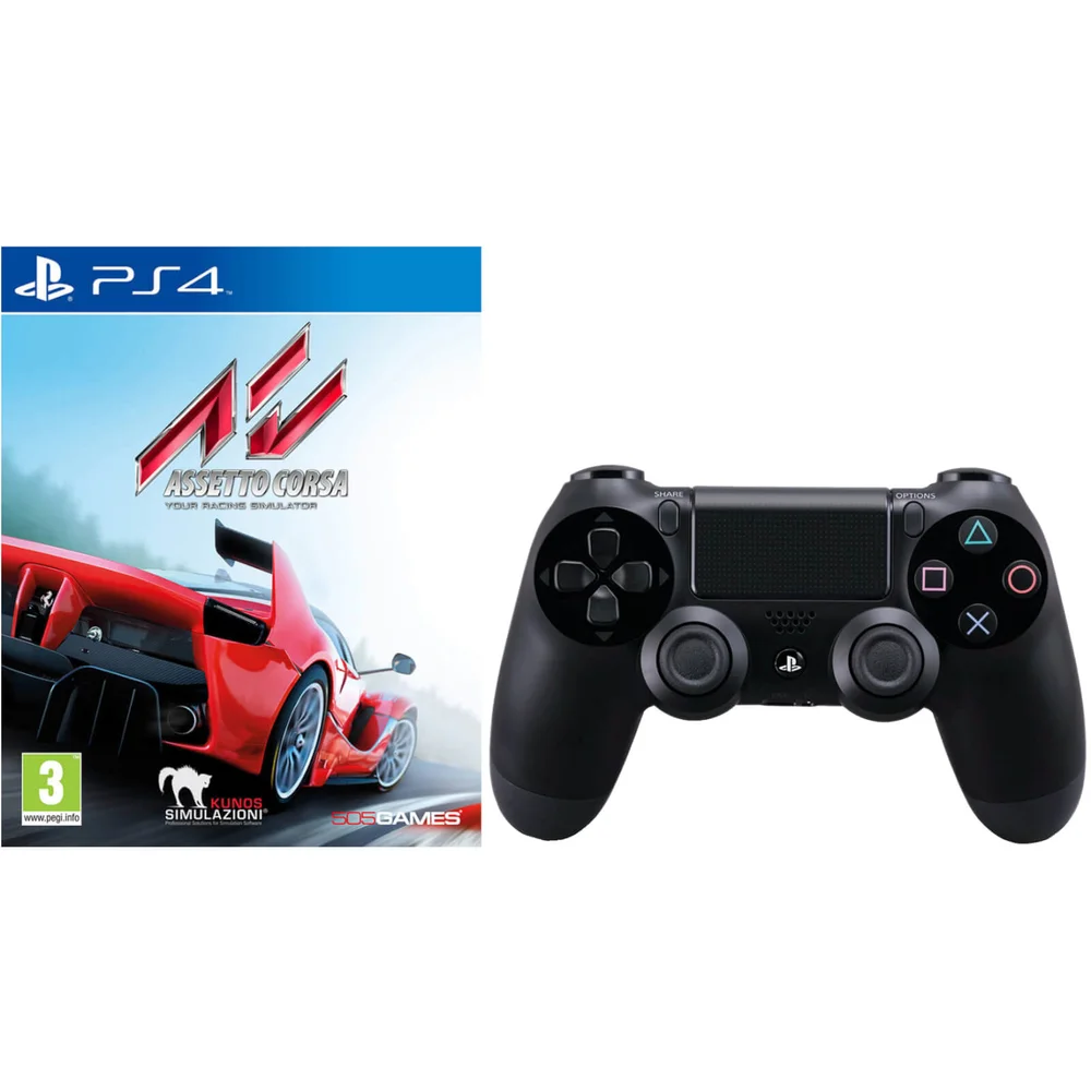 Assetto Corsa with Sony PlayStation 4 DualShock 4 Controller Black Afbeelding 1