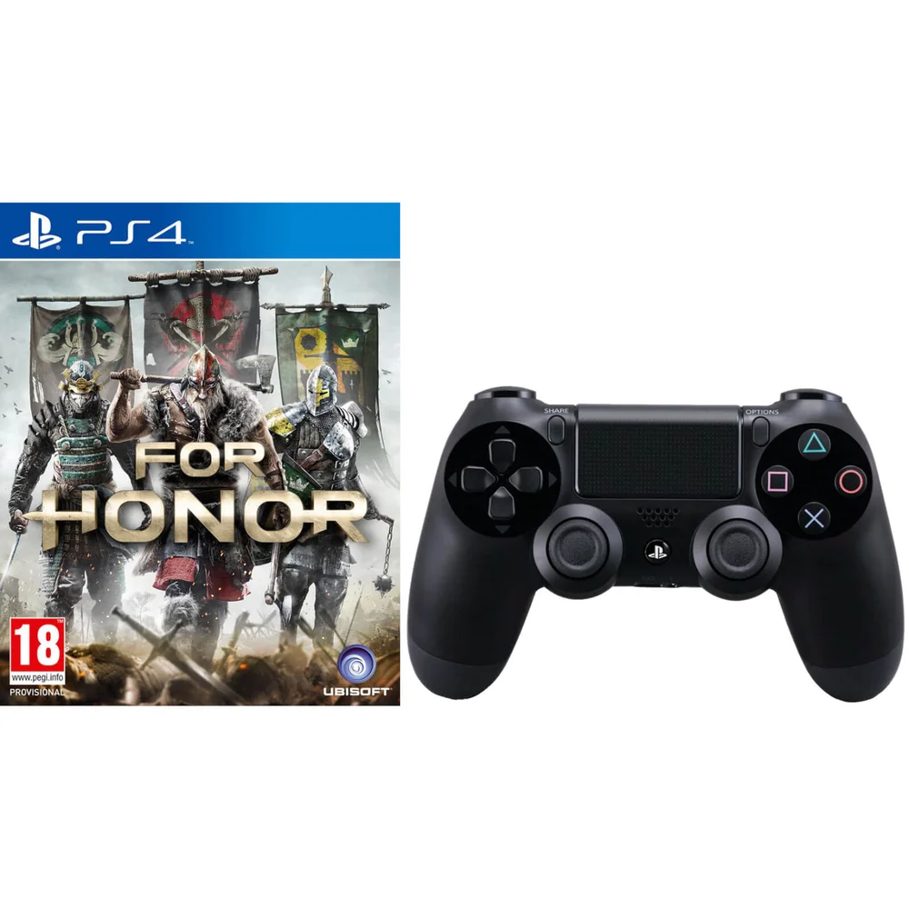 For Honor with Sony PlayStation 4 DualShock 4 Controller Black Afbeelding 1