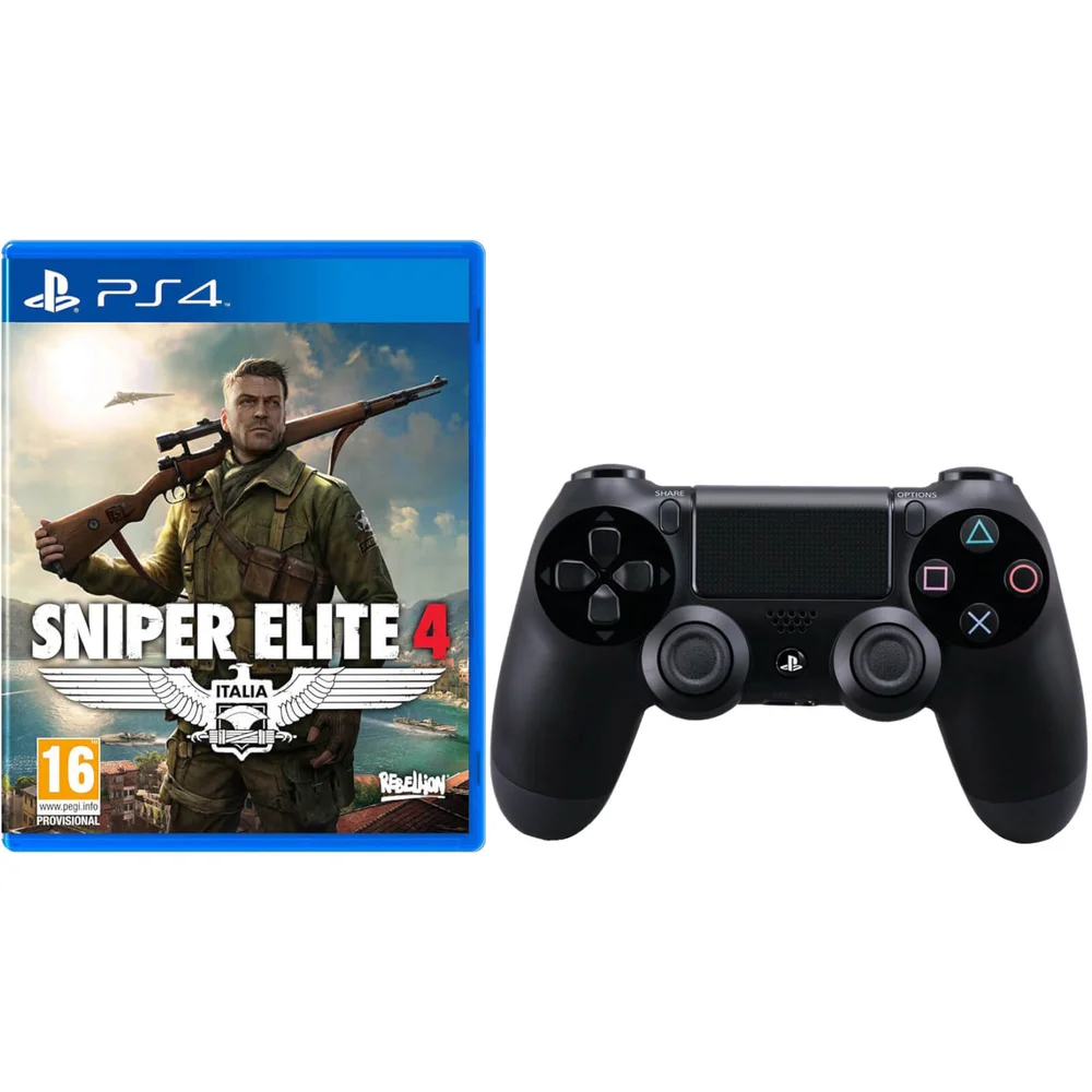 Sniper Elite 4 with Sony PlayStation 4 DualShock 4 Controller Black Afbeelding 1