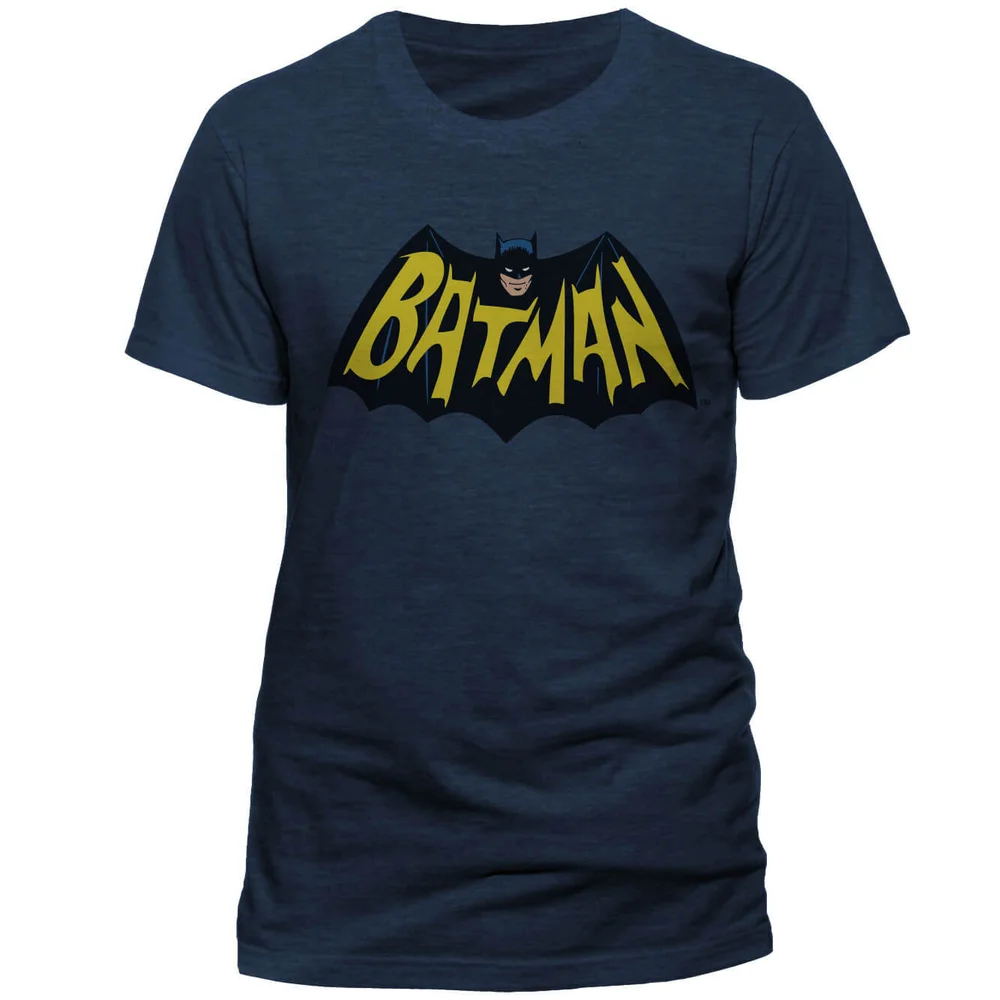DC Comics Men's Batman 1966 Logo T-Shirt - Navy - S - Navy blauw Afbeelding 1
