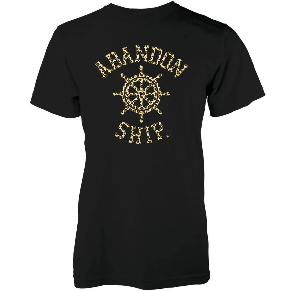 Abandon Ship Leopard Print Wheel T-shirt - Zwart - S - Zwart Afbeelding 1