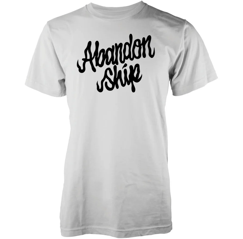 Abandon Ship Fuzz Script Logo Heren T-shirt - Wit - S - Wit Afbeelding 1