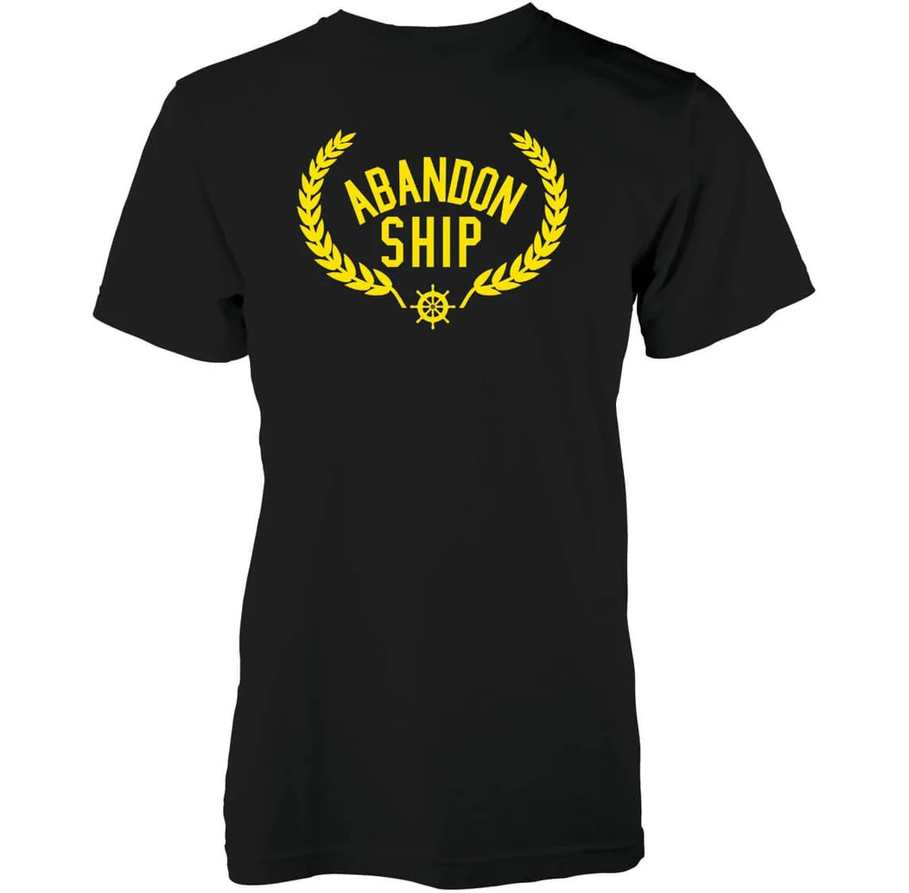 Abandon Ship Golden Crest Logo Heren T-shirt - Zwart - S - Zwart Afbeelding 1