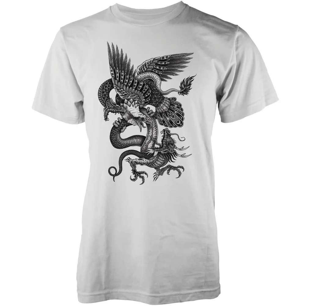 Abandon Ship Eagle Dragon Snake Heren T-shirt - Wit - S Afbeelding 1