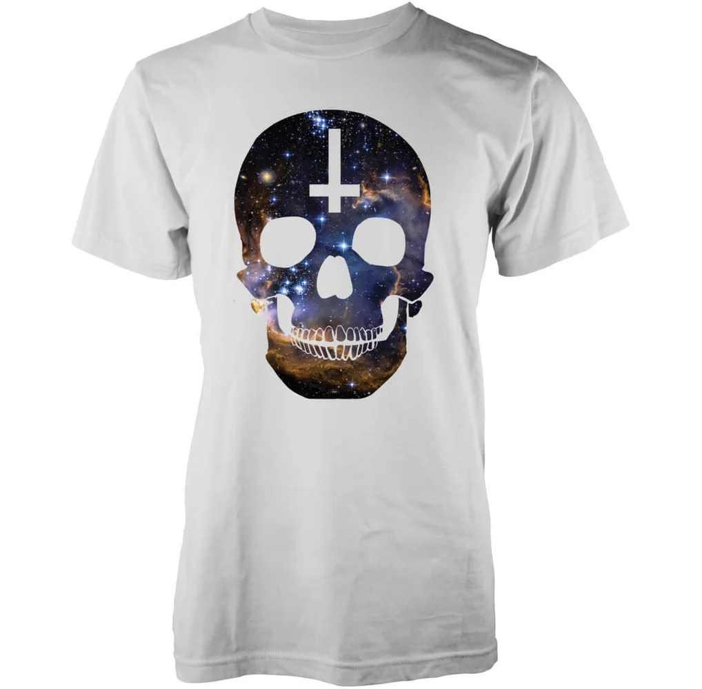 Abandon Ship Galaxy Skull Heren T-shirt - Wit - S - Wit Afbeelding 1