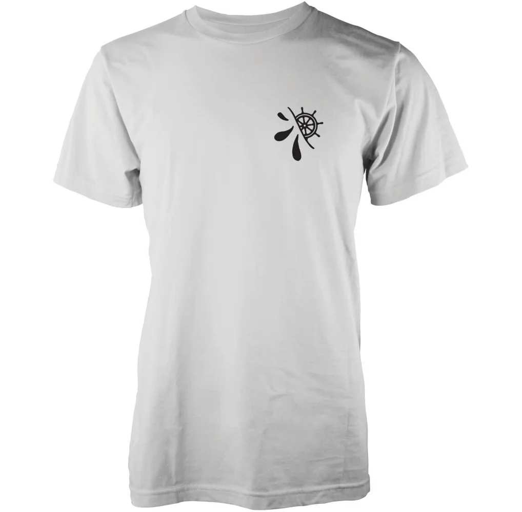 Abandon Ship Hidden Wheel Logo Heren T-shirt - Wit - S - Wit Afbeelding 1