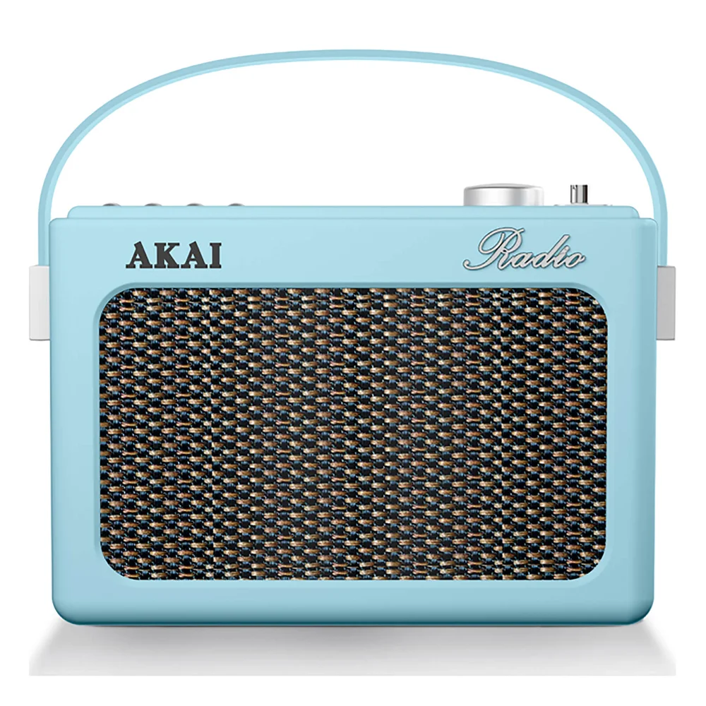 Akai Retro Vintage Portable Wireless DAB Radio with LCD Screen - Blue Afbeelding 1