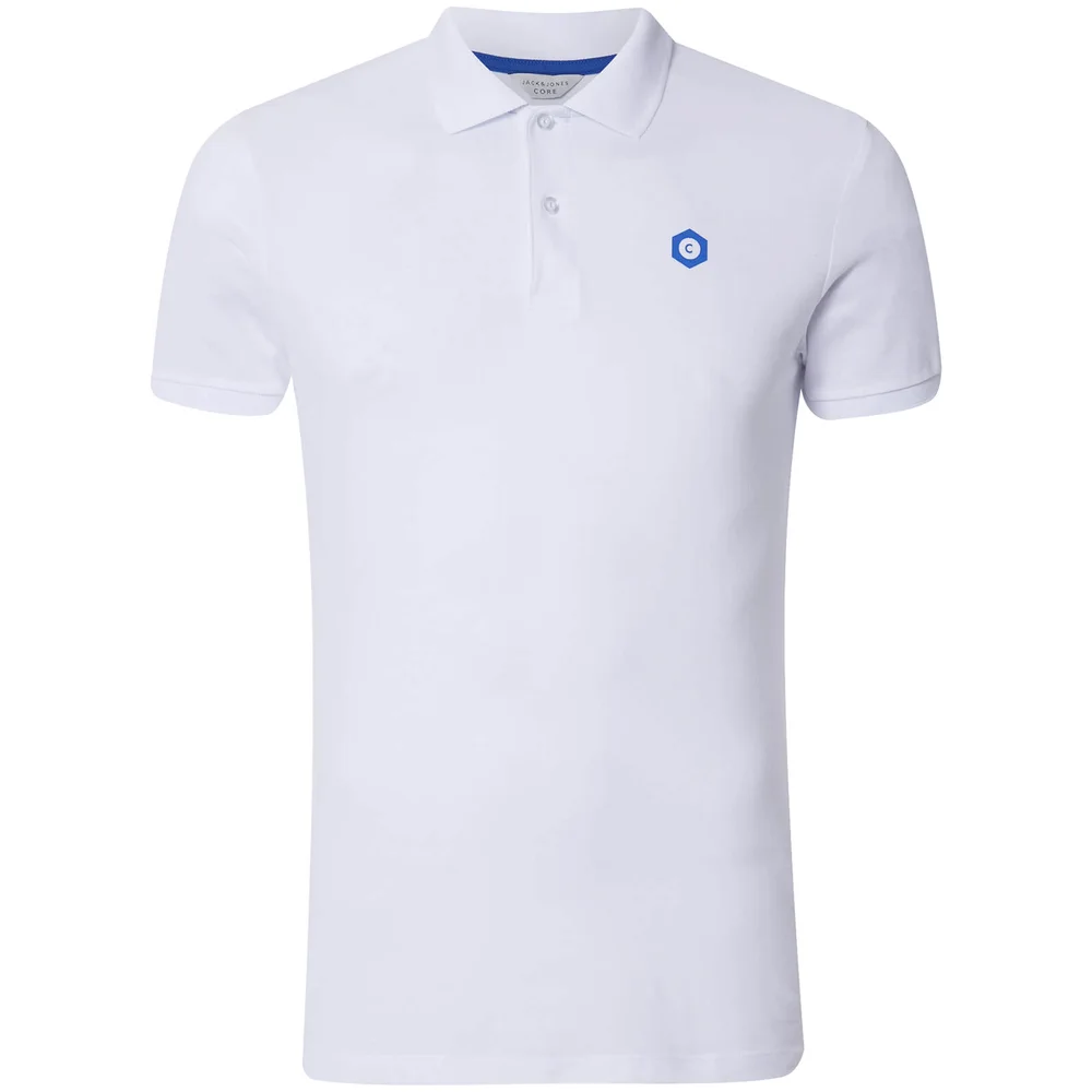 Jack & Jones Core Booster Logo Polo Shirt - Wit - S - Wit Afbeelding 1