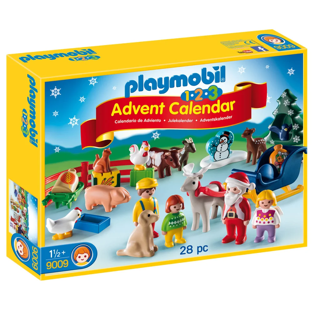 Playmobil 1.2.3 Adventskalender "Kerst op de boerderij" (9009) Afbeelding 1