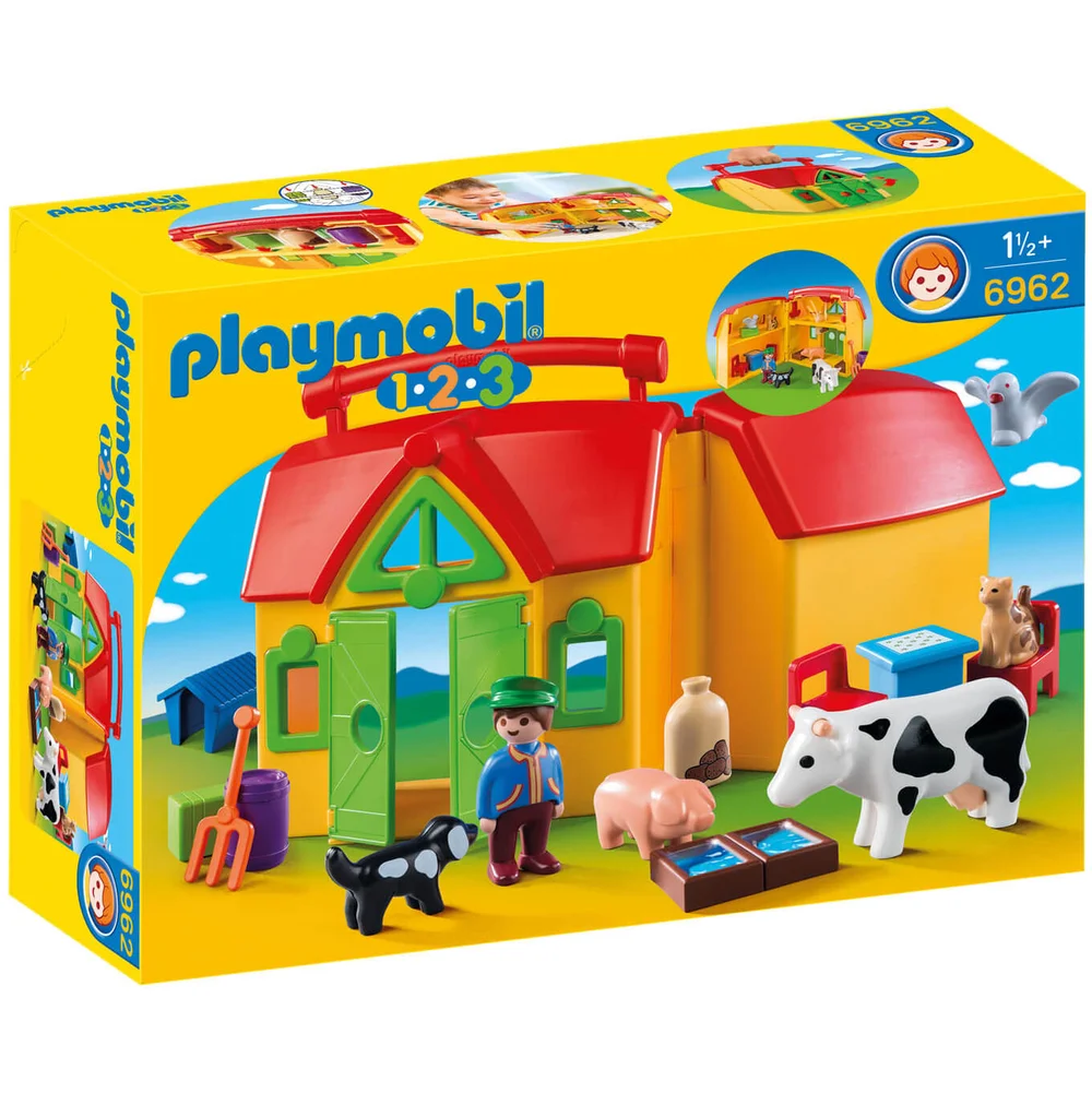 Playmobil 1.2.3: Meeneemboerderij met dieren (6962) Afbeelding 1