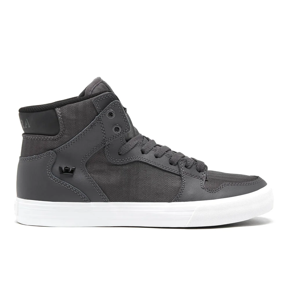 Supra Men's Vaider High Top Trainers - Charcoal/Black - UK 7/EU 41 - Grey/White Afbeelding 1