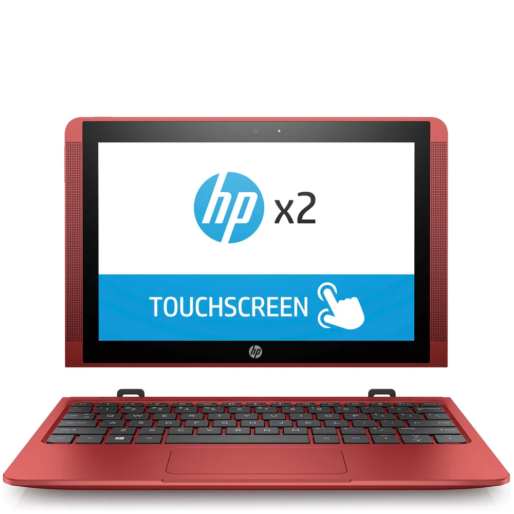HP 10-P007NA 10.1" Touch-Screen Laptop (Intel Atom x5-Z8350, 2GB, 32GB, 1.44GHz, Windows 10) - Red - Manufacturer Refurbished Afbeelding 1