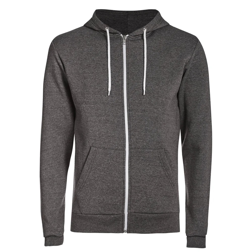 Advocate Men's Berkley Zip Through Hoody - Charcoal - S - Grijs Afbeelding 1