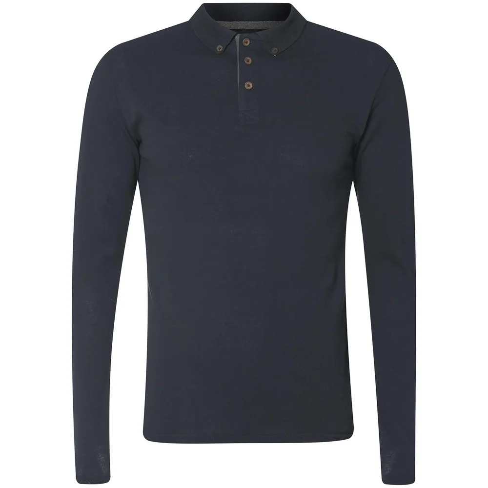 Advocate Men's Ralling Long Sleeve Polo Shirt - Navy - S - Navy blauw Afbeelding 1