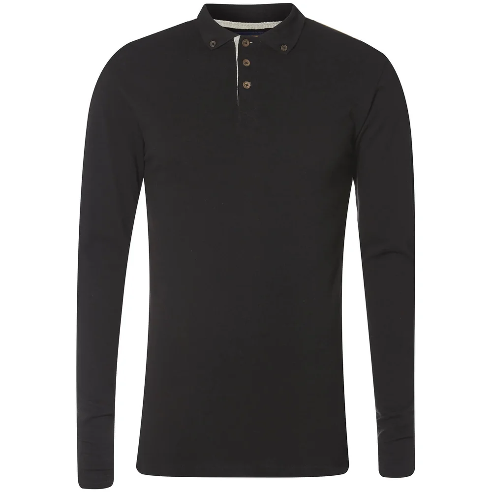 Advocate Men's Ralling Long Sleeve Polo Shirt - Black - S - Zwart Afbeelding 1