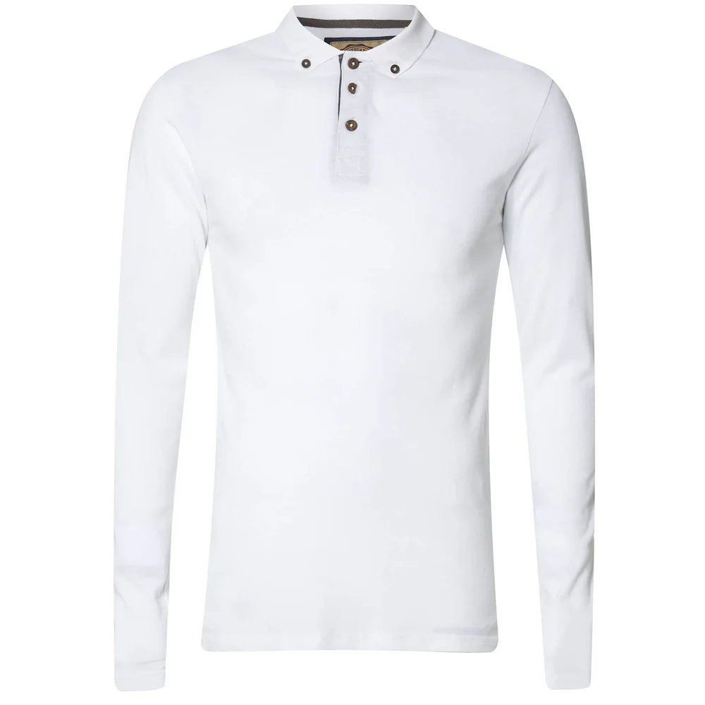 Advocate Men's Ralling Long Sleeve Polo Shirt - White - S - Wit Afbeelding 1